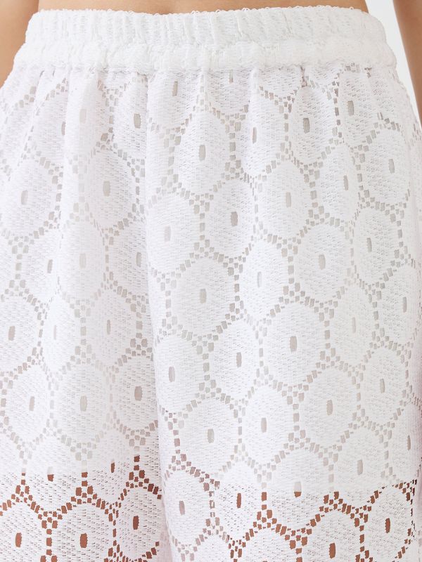 Black Crochet Co-Ord Set with Notched Lapel Short-Sleeve Shirt & Wide-Leg Trousers – Elegant Resort & Brunch Ensemble